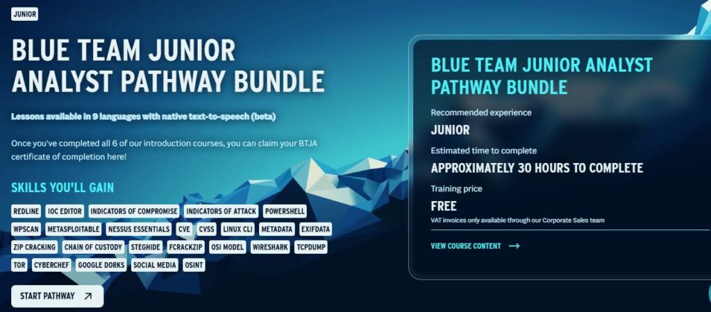 Centri Blue Team Junior Analyst Pathway