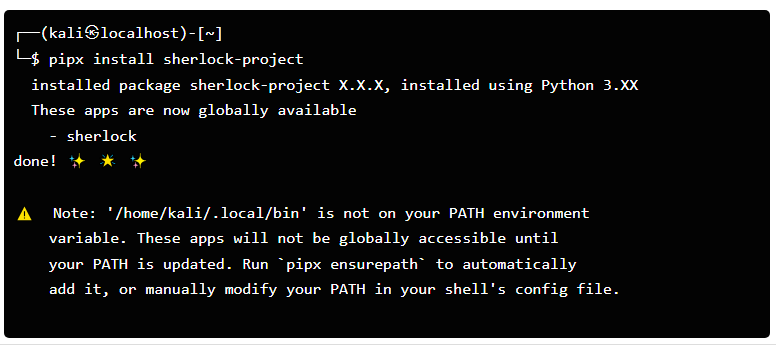 Install Sherlock with pipx
