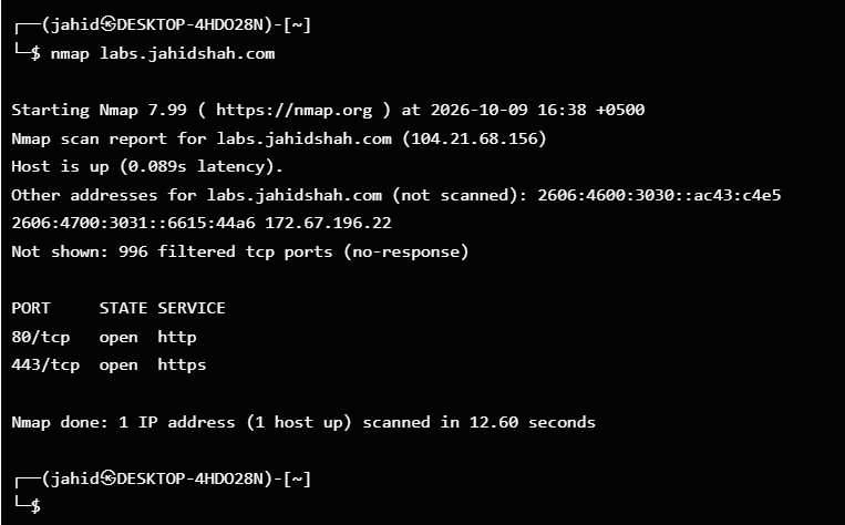 Scan open ports with Nmap