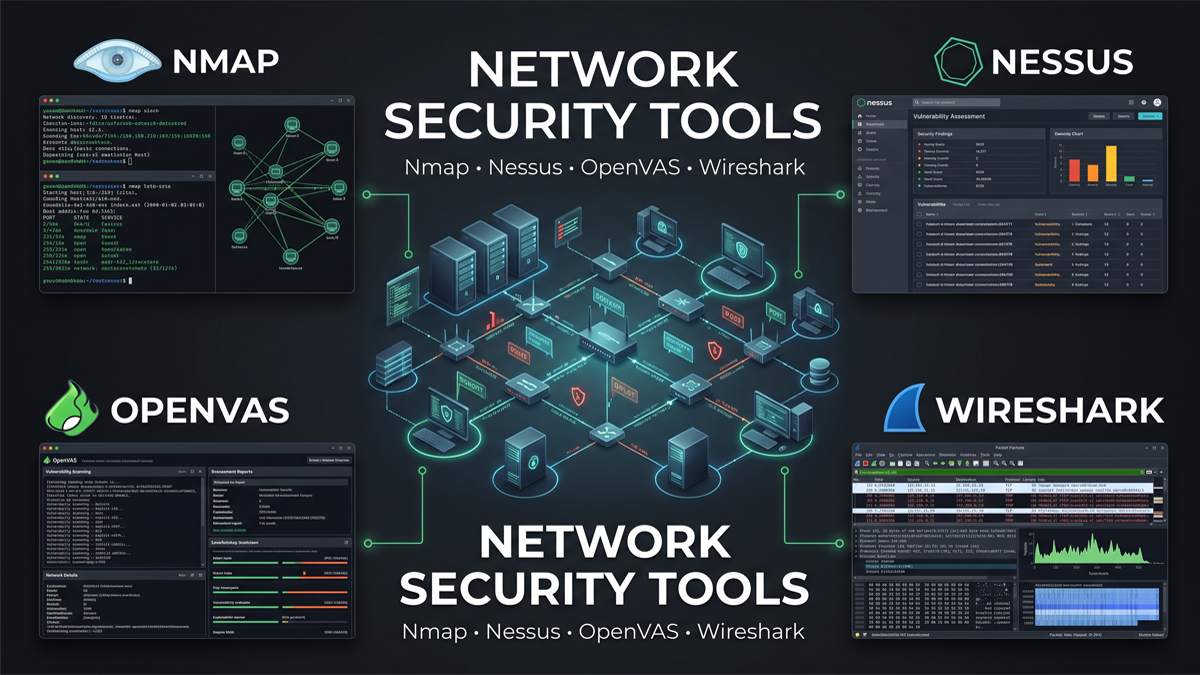 network security tools nmap nessus openvas wireshark